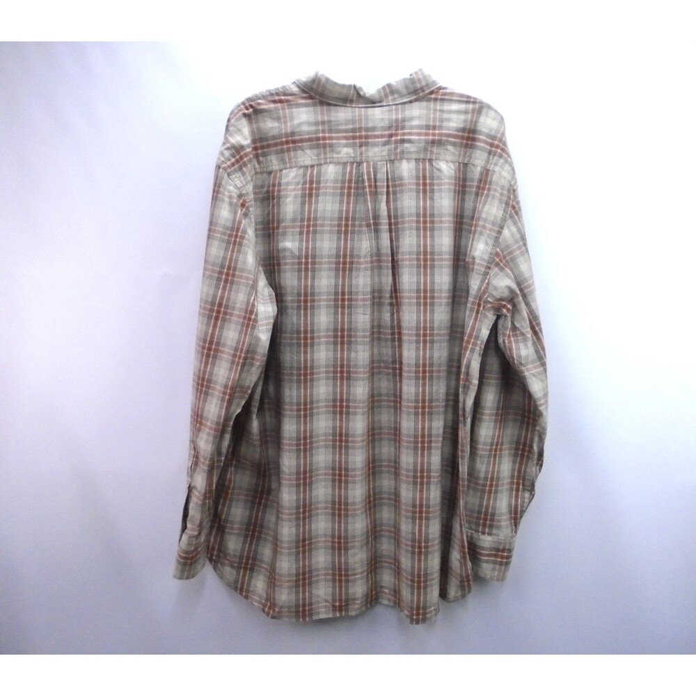 Timberland Men XL Plaid Button Up Shirt Tan Cotton Long Sleeve NWT Flannel NWT - Picture 9 of 10